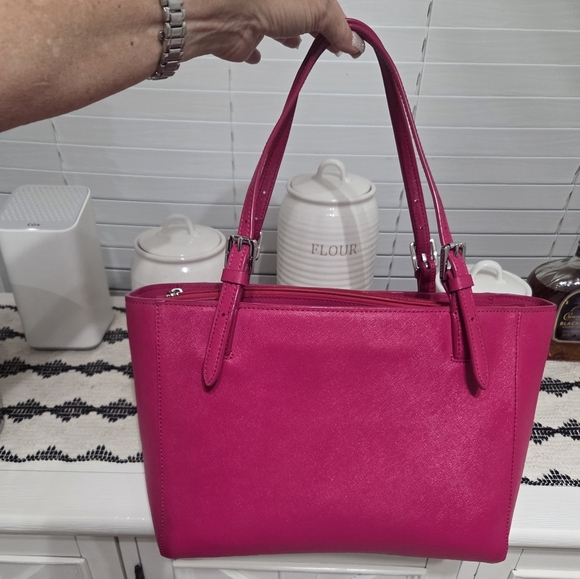 Tory Burch Pink Leather Tote Bag - Picture 10 of 12